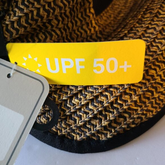 WOMEN'S CONTRASTING EDGE SUN BRIM HAT WITH BACK BOW AND UPF SUN PROTECTION - Picture 3 of 6